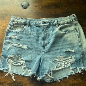 American Eagle Outfitters Blue Distressed Jean Shorts NEVER WORN